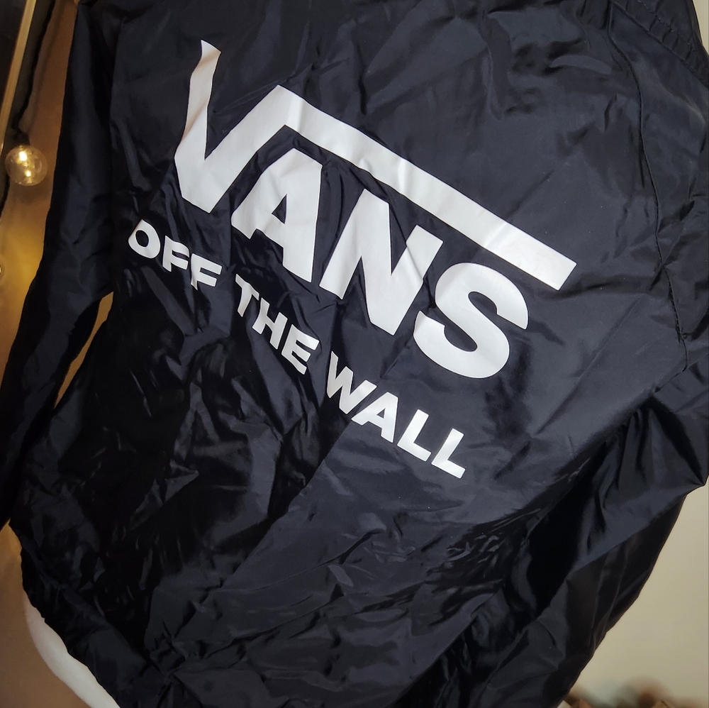 Vans OFF THE WALL Black Windbreaker Button Up Jacket
